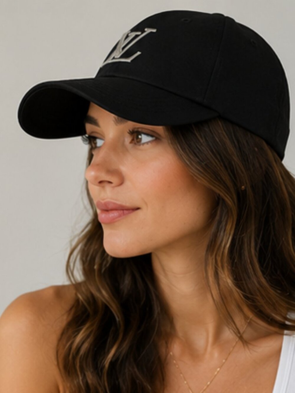 Black Luxury Baseball Cap Adjustable Cotton Hat Embroidered Logo Unisex One Size